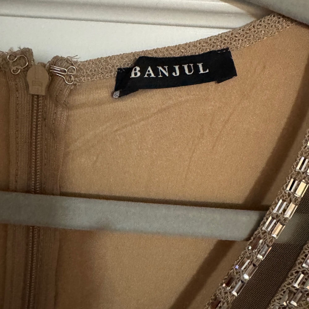 Banjul Tan and Silver Long Sleeve Dress - Picture 4 of 5